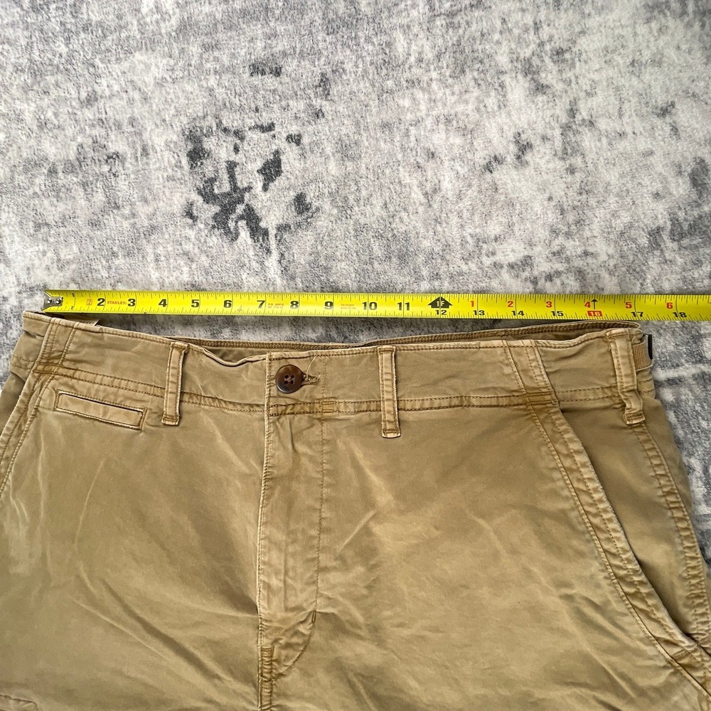 American Eagle Mens 33 Flex Cargo Shorts Khaki Solid Skater Utility Cargo - Picture 8 of 12